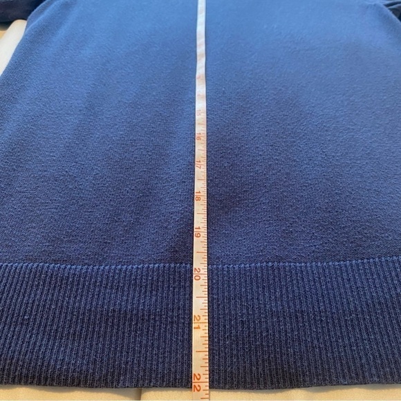 Banana Republic Comet blue 3/4 sleeve top cotton blend gold buttons accent Small - Picture 9 of 11